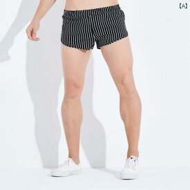 ショート パンツ メンズ 夏 黒白 ストライプ フィットネス スポーツ コットンショーツ ファッション アロー パンツ 2 分 パンツ パジャマ パンツ