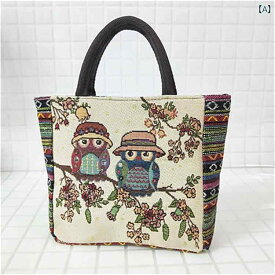 ハンドバッグ レディース おしゃれ ファッション 刺繍 文学 キャンバス バッグ 韓国 シンプル ミイラ バッグ ショッピング バッグ