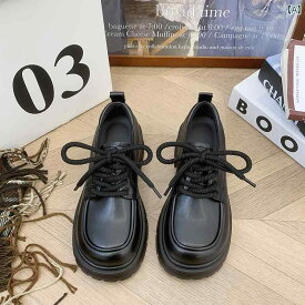 革靴 レディース 学生 かわいい 黒 厚手かか 小さい 秋冬 英国 レトロ マッチング スカート 厚底 jk 靴