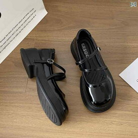 革靴 レディース 学生 かわいい 黒 ラウンドトゥ レトロ 厚底 小さい 英国 フランス ガールズ メアリージェーン jk 靴