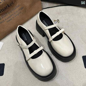 レディース シューズ 英国 小さい 革靴 春 レトロ スカート 増加 厚底 メリージェーン 靴 フランス 靴