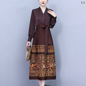 レディース ワンピース きれいめ 上品 ミセス 婦人服 春 女性 ドレス ハイエンド 精巧 中華風 軽量 伝統 スカート