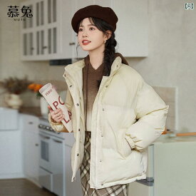 レディース ファッション 小さい キルティング ショート コート 綿 コート 女性 冬 韓国 厚手 暖かい 綿 コート パン コート