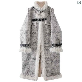 レディース ファッション フランス 毛皮 ワンピース ラムウール コート 冬 厚手 ぬいぐるみ ミドル丈 環境 優しい 暖かい 毛皮 コート