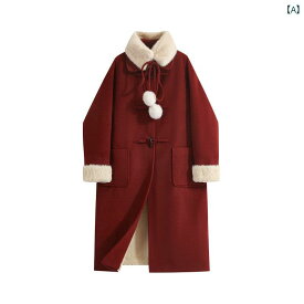 レディース ファッション 辰年 クリスマス 衣装 赤い コート 秋冬 T シャツ