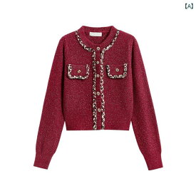 レディース ファッション 辰年 辰年 黄 道 帯 アイテム 女性用 赤い セーター シャツ エレガント ジャケット