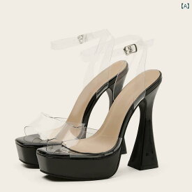 ハイヒール サンダル レディース 美脚 婦人靴 おしゃれ 魅力的 キャバ ヒール アメリカ 透明 PVC ウォーターテーブル ワイン グラス ヒール