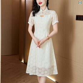 ワンピース きれいめ レディース 中華風 上品 ミセス 母 40歳 夏 チャイナ ドレス 高級感 ファッション フレッシュ 女性