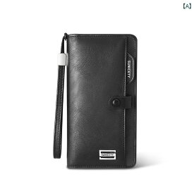 財布 ロング レザー ウォレット 長財布 カジュアル メンズ クラッチバッグ レトロ カードホルダー メンズバッグ 耐 磁性 携帯電話