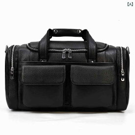 トラベル バッグ 出張 旅行 大容量 メンズ 革 黒 ハンドバッグ カジュアル 円筒形 荷物 バッグ メンズ ハンドバッグ