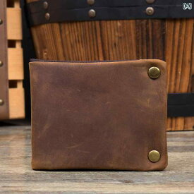 財布 レザー ウォレット カジュアル レトロ 頑丈 最上層 牛革 水平 レザー ショート メンズ ピックアップ バッグ