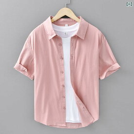 メンズ トップス シャツ シンプル サマー コットン 半袖 シャツ 夏 カジュアル 爽か 爽か ウェア サマー シャツ ショート