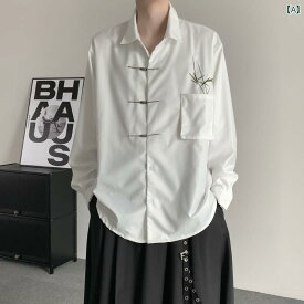 メンズ トップス 中華風 かっこいい シャツ ハイエンド 中山 唐装 漢服 長袖 シャツ ジャケット