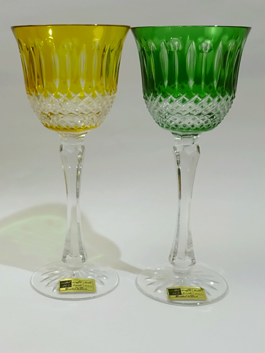 楽天市場】クリスタル・ド・パリ カラーワイングラス6客セットParis  