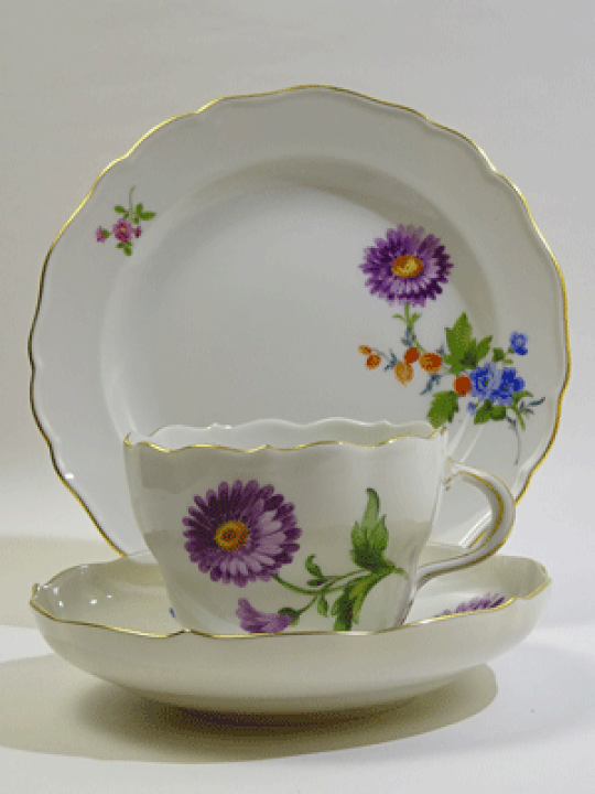 楽天市場】(アウトレット)マイセン 3つ花プレート18cmと1つ花