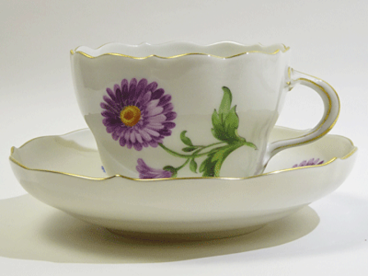 楽天市場】(アウトレット)マイセン 3つ花プレート18cmと1つ花カップ