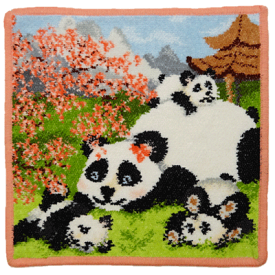 フェイラー ハンドタオル 25cm パンダの親子