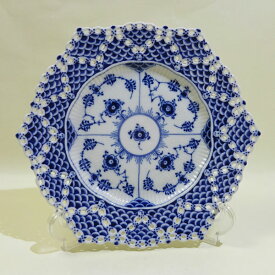 ロイヤルコペンハーゲン ブルーフルーテッド フルレース(Wレース) プレート21cm 送料込み