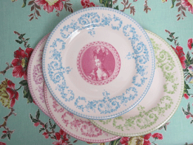 ジアン ベルサイユ マリーアントワネットデザートプレート22cm 絵柄違い4枚セット