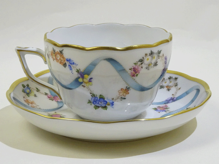 楽天市場】ヘレンド フラワーリボン ブルー(FLR) 兼用カップソーサー