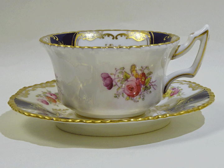 【中古】コールポート　バットウィングコバルト　トリオ　カップ＆ソーサー&プレート 中古】コールポート バットウィングコバルト トリオ カップ＆ソーサー