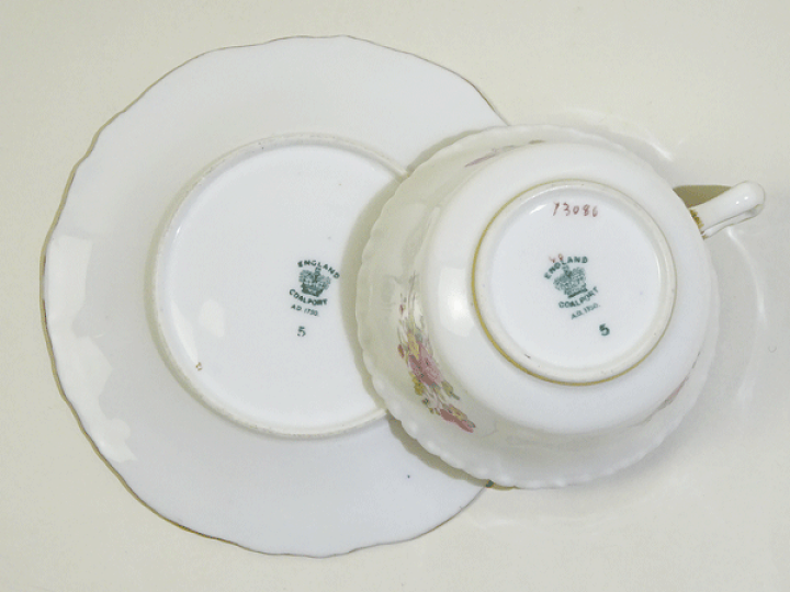 【中古】コールポート　バットウィングコバルト　トリオ　カップ＆ソーサー&プレート 英国コールポート 希少 バットウィング・コバルト トリオB カップ