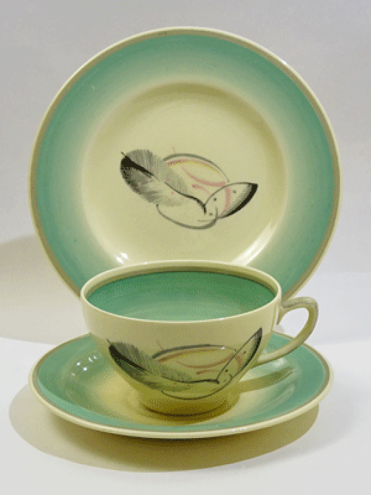 グレイリーフ グリーン トリオ スージークーパー 楽天市場】(貫入有り)スージークーパー グレイリーフ グリーン ティー