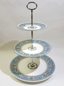 ウェッジウッド　フロレンティンターコイズ 3段ケーキスタンド 送料込み
