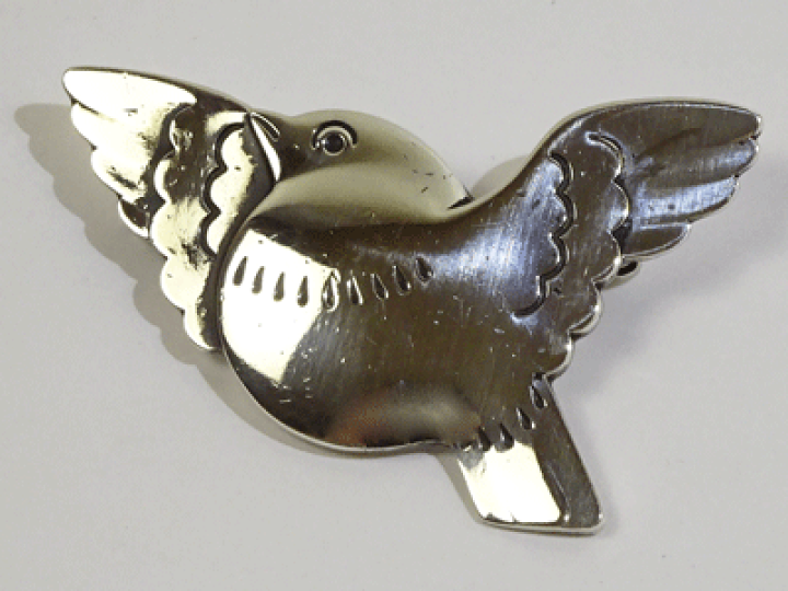 ジョージジェンセン 123 ブローチ 鳩 鳥 シルバーボール 【公式通販】