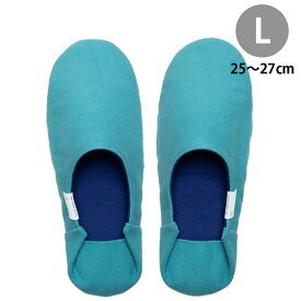 ABE HOME SHOES 阿部産業 バブーシュ・帆布 Turquoise Blue／ターコイズブルー Lサイズ 25-27cm ギフト プレゼント 誕生日