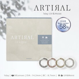 カラコン ワンデー アーティラル58UVMワンデー30枚入り【メール便送料無料】【1箱30枚入】ARTIRAL UVM 1day 58% 度あり ワンデー カラーコンタクト コンタクトレンズ 高含水 ブラウン ブラック UVカット ナチュラル 裸眼風
