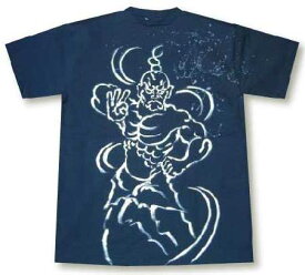 マチルディ 手描き Tシャツ 和柄 金剛力士像 メンズ 半袖tee kongo-02 紺 新品