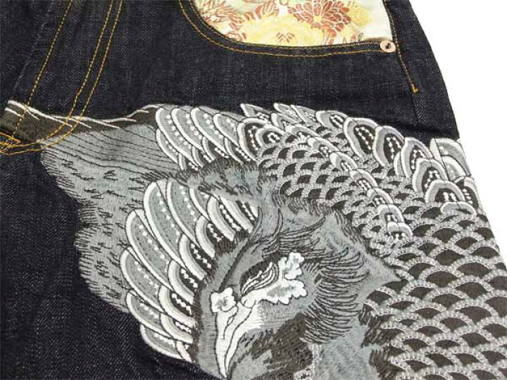 楽天市場】花旅楽団 和柄 デニムパンツ SP-503 鳳凰 メンズ ジーンズ 