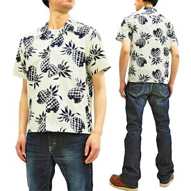 デューク・カハナモク コットン アロハシャツ DK37811 パイナップル メンズ ハワイアンシャツ 半袖シャツ オフ白 新品