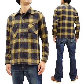 サムライジーンズ ネルシャツ SNL20-01 チェック ネルワークシャツ メンズ 長袖シャツ イエロー 新品