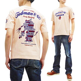 テッドマン Tシャツ TDSS-546 TEDMAN ラッキーデビル シルエット エフ商会 メンズ 半袖tee ピンク 新品