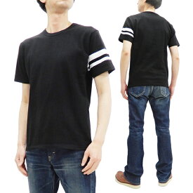 桃太郎ジーンズ Tシャツ MT002 GTB 左袖出陣ライン メンズ 半袖 Tee 半袖Tシャツ ブラック 新品