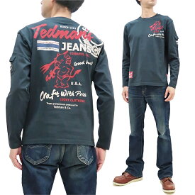 テッドマン 長袖Tシャツ TDLS-351 TEDMAN ラッキーデビル TEDMAN'S JEANS エフ商会 メンズ ロンtee ネイビー 新品