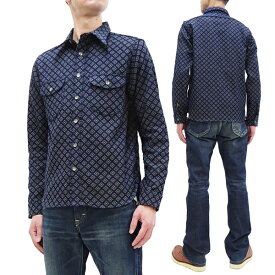 サムライジーンズ 刺子 長袖シャツ SSS23-SSK Samurai Jeans 藍刺子生地ワークシャツ メンズ 刺し子 ワークシャツ インディゴ 新品