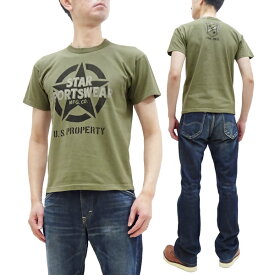 トイズマッコイ Tシャツ TMC2324 Toys McCoy Star Sportwear Mfg. Co. メンズ ミリタリー 半袖tee 160オリーブ 新品