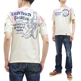 爆烈爛漫娘 Tシャツ RMT-327 観音菩薩 エフ商会 メンズ 和柄 半袖tee オフ白 新品