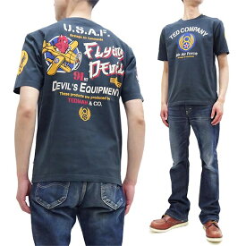 テッドマン Tシャツ TDSS-555 TEDMAN ラッキーデビル ミリタリー柄 エフ商会 メンズ 半袖tee ネイビー 新品