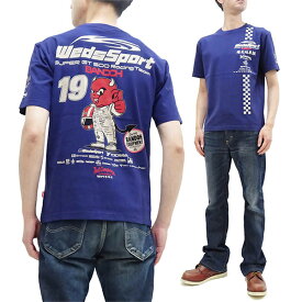 テッドマン Tシャツ WSBT-06 WedsSport 爆走坂東組 Tedman カミナリ コラボ メンズ 半袖tee ブルー 新品