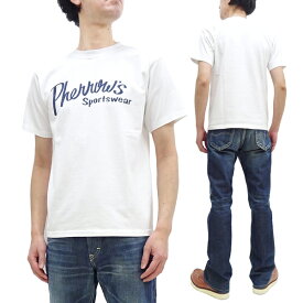 フェローズ Tシャツ PT1 Pherrow's Pherrows ロゴプリント メンズ 半袖Tシャツ 半袖 tee 24S-PT1 ホワイト 新品