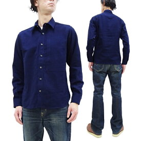 桃太郎ジーンズ 長袖シャツ MXLS1008 Momotaro Jeans メンズ 無地 ドビーワークシャツ 【桃太郎JEANS】DOBBY WORK SHIRTS インディゴ 新品