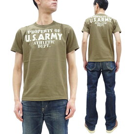 バズリクソンズ Tシャツ BR79348 米陸軍ロゴ Buzz Rickson U.S. ARMY ATHLETIC DEPT. メンズ ミリタリー プリント 半袖tee 135 カーキ 新品