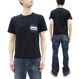 桃太郎ジーンズ Tシャツ MZTS0003 GTBデニムポケットTシャツ メンズ 半袖Tシャツ ポケットTシャツ ブラック 新品