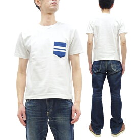 桃太郎ジーンズ Tシャツ MZTS0003 GTBデニムポケットTシャツ メンズ 半袖Tシャツ ポケットTシャツ ホワイト 新品