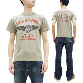 トイズマッコイ Tシャツ TMC2428 第5航空軍 TOYS McCOY MILITARY TEE SHIRT FIFTH AIR FORCE メンズ ミリタリー プリント 半袖Tシャツ 041 サンド 新品