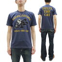 トイズマッコイ Tシャツ TMC2501 フィリックス・ザ・キャット TOYS McCOY Felix the Cat Tough Minded メンズ プリント 半袖Tシャツ 120 ブルー 未洗い仕上げ 新品